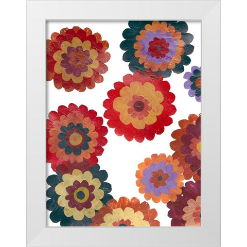 Scattered Blooms I White Modern Wood Framed Art Print by Moore, Regina