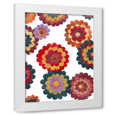 Scattered Blooms II White Modern Wood Framed Art Print by Moore, Regina