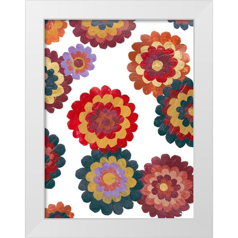 Scattered Blooms II White Modern Wood Framed Art Print by Moore, Regina