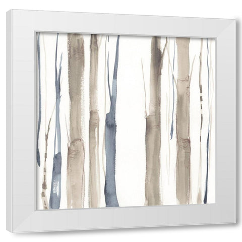 Duo Tone Trees II White Modern Wood Framed Art Print by Goldberger, Jennifer