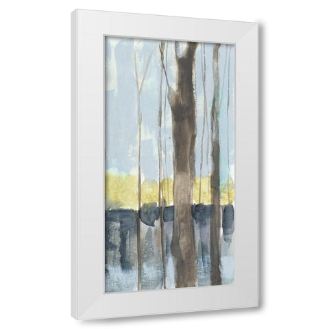 Treeline Diptych II White Modern Wood Framed Art Print by Goldberger, Jennifer