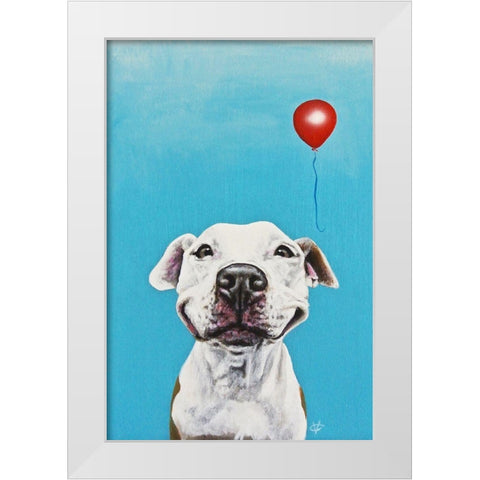 Party Dog V White Modern Wood Framed Art Print by Coleman, Victoria