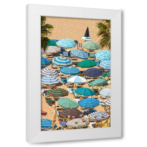 Umbrellas II White Modern Wood Framed Art Print by Linden, Sally