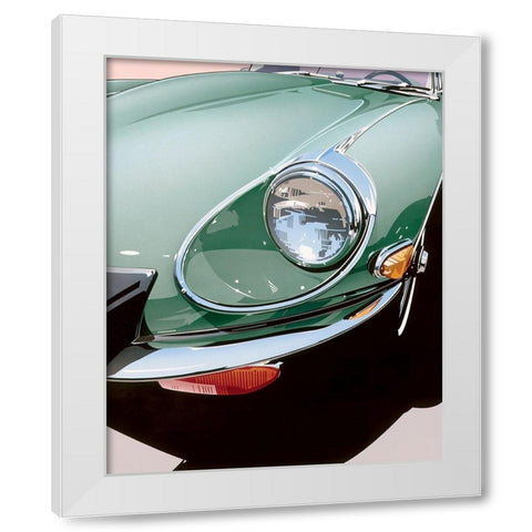 Headlight White Modern Wood Framed Art Print by Mukai, Dennis