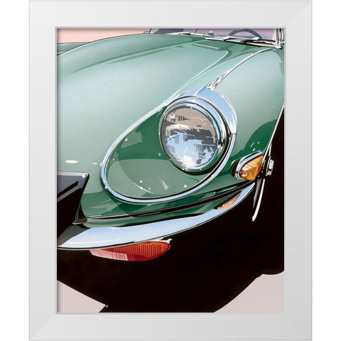 Headlight White Modern Wood Framed Art Print by Mukai, Dennis