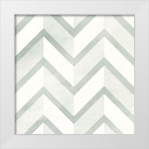 Seaglass Tiles III White Modern Wood Framed Art Print by Borges, Victoria