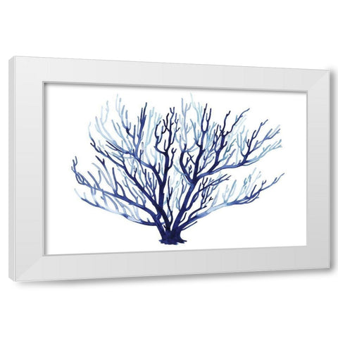 Azure Fan I White Modern Wood Framed Art Print by Popp, Grace
