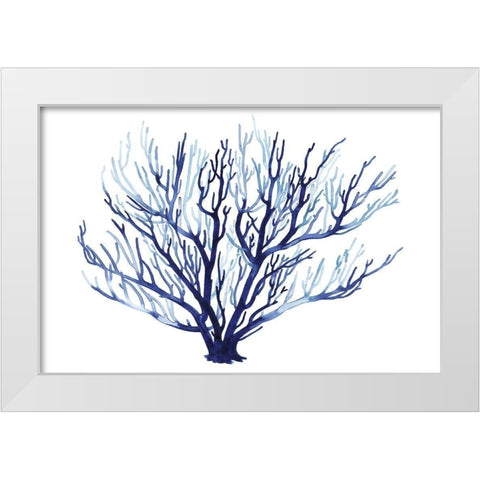 Azure Fan I White Modern Wood Framed Art Print by Popp, Grace