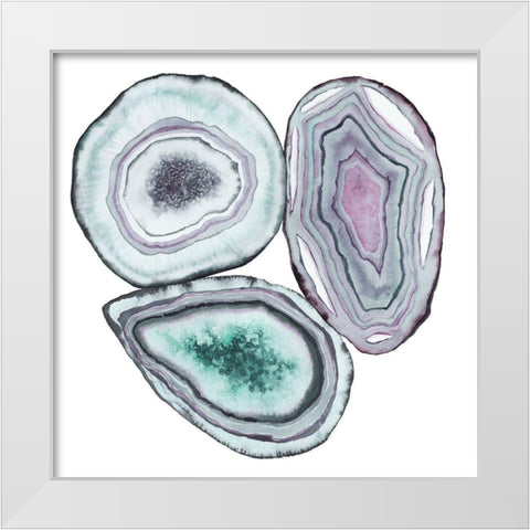 Geode Gems I White Modern Wood Framed Art Print by Popp, Grace