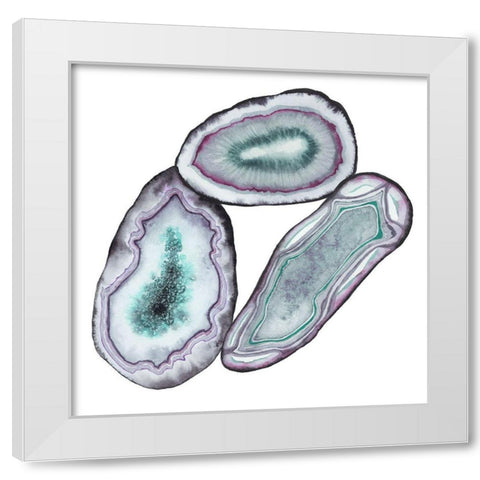 Geode Gems III White Modern Wood Framed Art Print by Popp, Grace