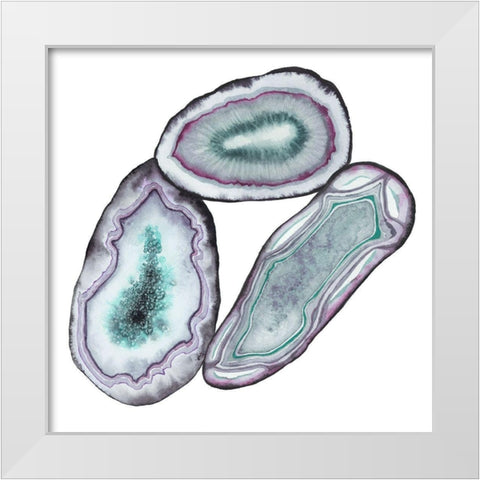 Geode Gems III White Modern Wood Framed Art Print by Popp, Grace