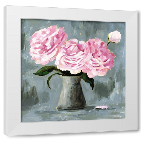 Peony Study II White Modern Wood Framed Art Print by Borges, Victoria