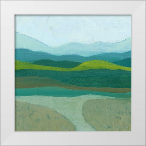 Blue Mountains I White Modern Wood Framed Art Print by Popp, Grace