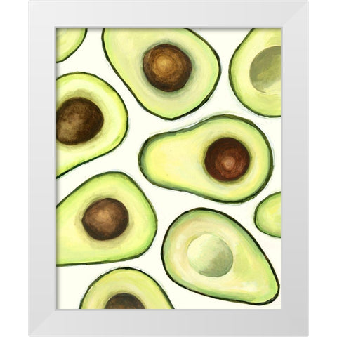 Avocado Arrangement I White Modern Wood Framed Art Print by Borges, Victoria