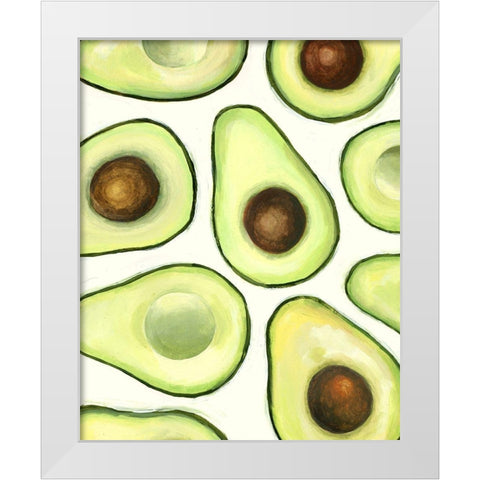 Avocado Arrangement II White Modern Wood Framed Art Print by Borges, Victoria