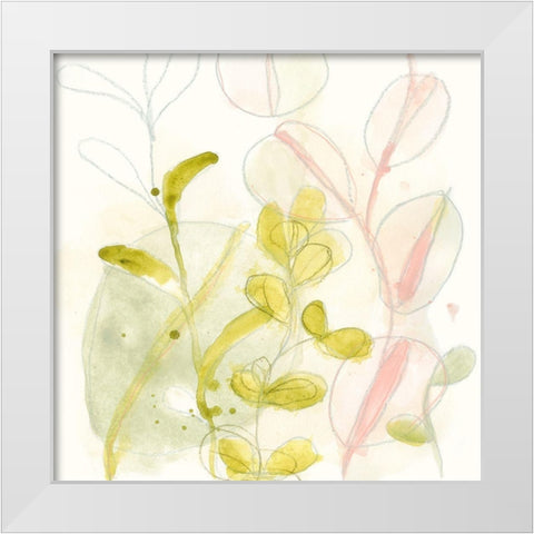 Celadon Trace II White Modern Wood Framed Art Print by Vess, June Erica