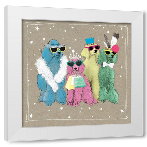 Fancypants Wacky Dogs II White Modern Wood Framed Art Print by Gower, Hammond