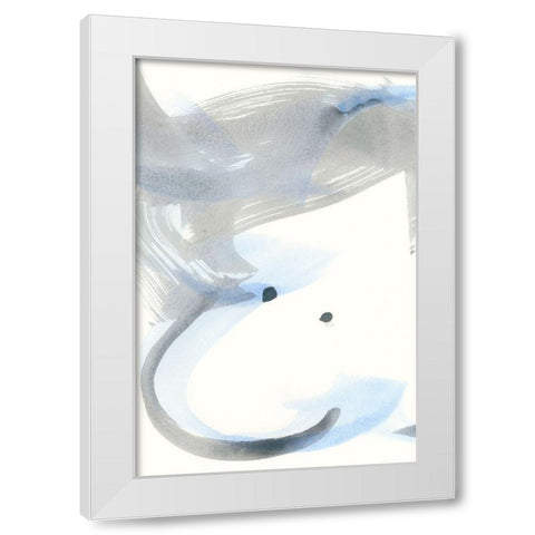 Pale Gestures I White Modern Wood Framed Art Print by Stramel, Renee W.