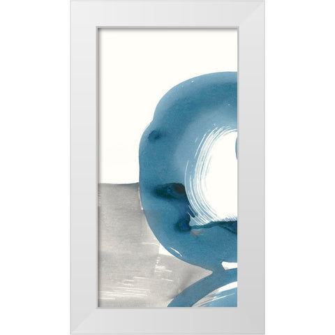 Breaking Blue I White Modern Wood Framed Art Print by Stramel, Renee W.