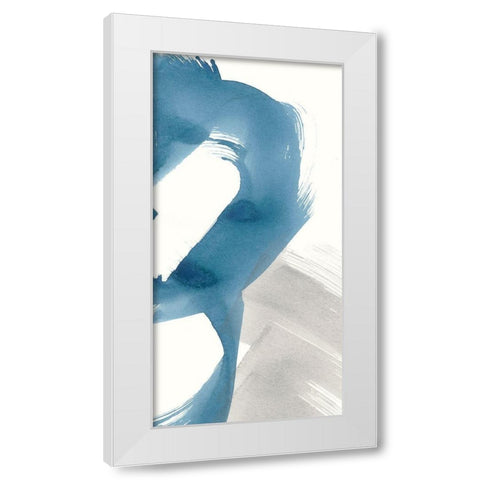 Breaking Blue II White Modern Wood Framed Art Print by Stramel, Renee W.