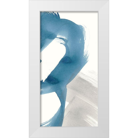 Breaking Blue II White Modern Wood Framed Art Print by Stramel, Renee W.