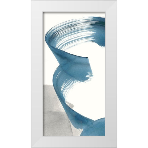 Breaking Blue III White Modern Wood Framed Art Print by Stramel, Renee W.