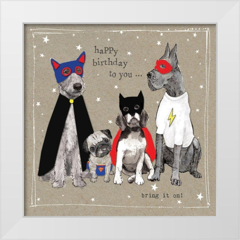 Fancypants Cool Dogs III White Modern Wood Framed Art Print by Gower, Hammond