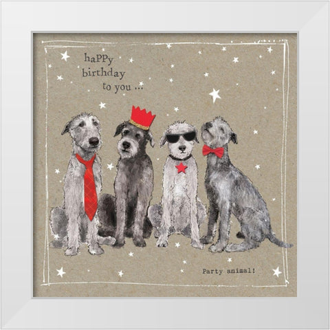 Fancypants Cool Dogs IV White Modern Wood Framed Art Print by Gower, Hammond