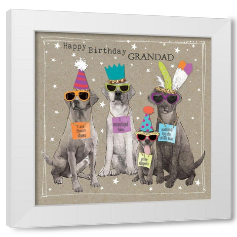 Fancypants Cool Dogs V White Modern Wood Framed Art Print by Gower, Hammond