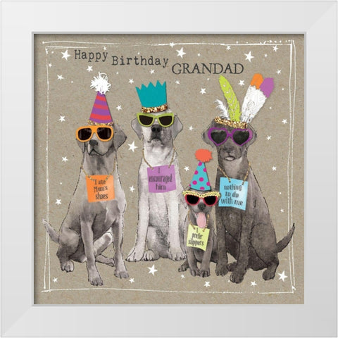 Fancypants Cool Dogs V White Modern Wood Framed Art Print by Gower, Hammond