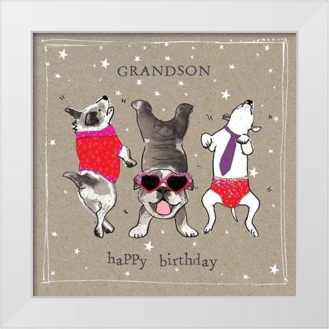 Fancypants Cool Dogs VIII White Modern Wood Framed Art Print by Gower, Hammond