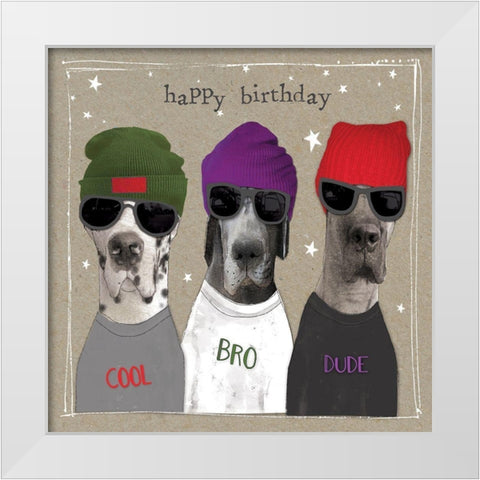 Fancypants Cool Dogs IX White Modern Wood Framed Art Print by Gower, Hammond