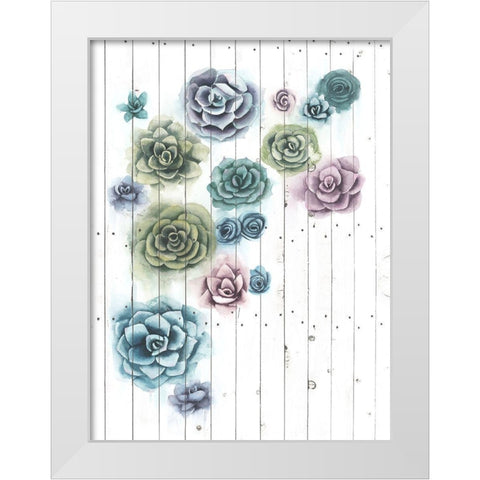 Shiplap Succulent Cluster II White Modern Wood Framed Art Print by Popp, Grace