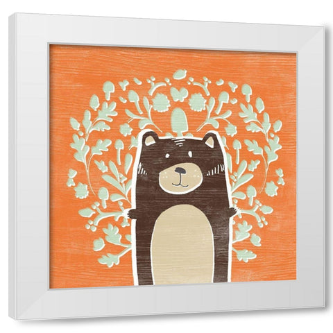 Woodland Cutie I White Modern Wood Framed Art Print by Vess, June Erica