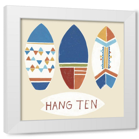 Surfs Up! II White Modern Wood Framed Art Print by Vess, June Erica