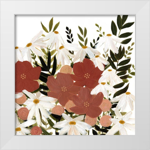 Terracotta Wildflowers I White Modern Wood Framed Art Print by Scarvey, Emma