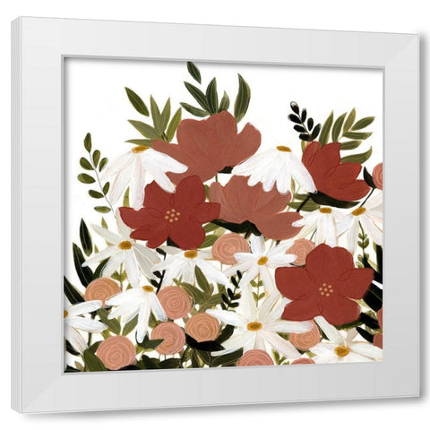 Terracotta Wildflowers II White Modern Wood Framed Art Print by Scarvey, Emma