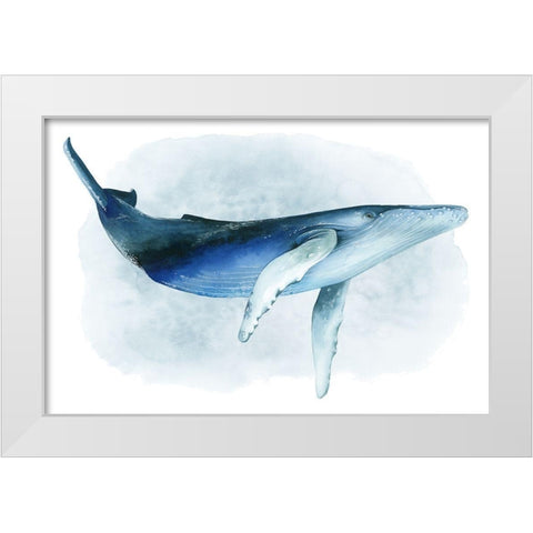 Watercolor Humpback I White Modern Wood Framed Art Print by Popp, Grace