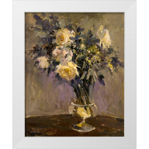 Evening Vase White Modern Wood Framed Art Print by Stevens, Allayn
