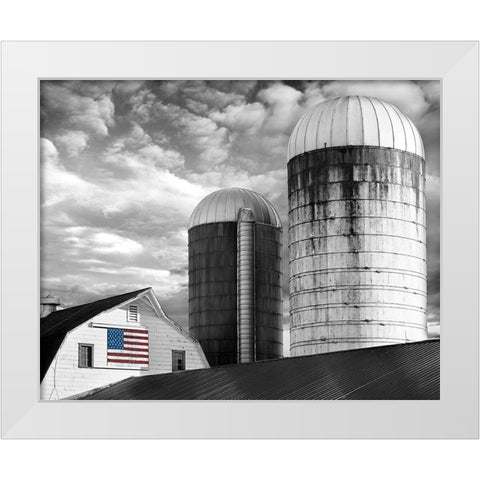 Flags of Our Farmers II White Modern Wood Framed Art Print by McLoughlin, James