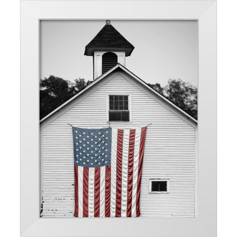 Flags of Our Farmers XVII White Modern Wood Framed Art Print by McLoughlin, James