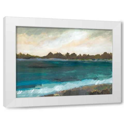 Seaside View II White Modern Wood Framed Art Print by Fields, Karen