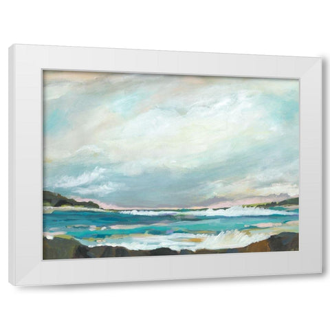 Seaside View III White Modern Wood Framed Art Print by Fields, Karen