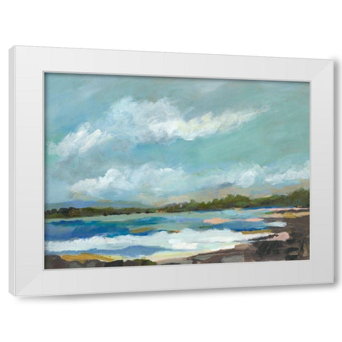 Seaside View IV White Modern Wood Framed Art Print by Fields, Karen