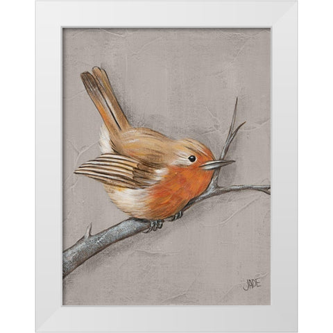Winter Bird II White Modern Wood Framed Art Print by Reynolds, Jade