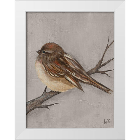 Winter Bird III White Modern Wood Framed Art Print by Reynolds, Jade
