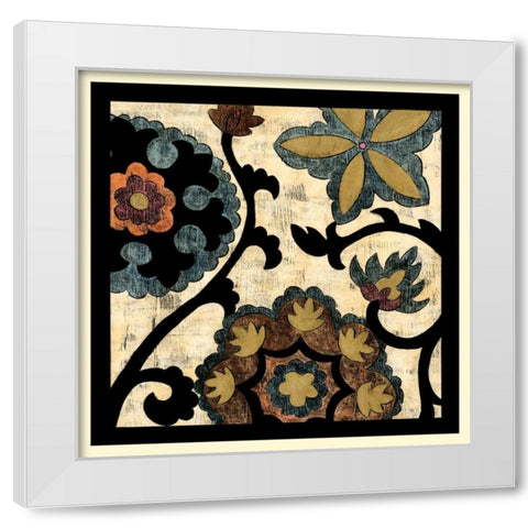 Vintage Suzani I White Modern Wood Framed Art Print by Zarris, Chariklia