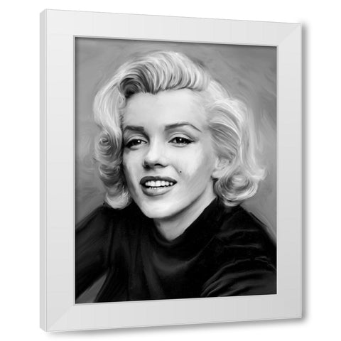 Smile White Modern Wood Framed Art Print by Michaels, Jerry