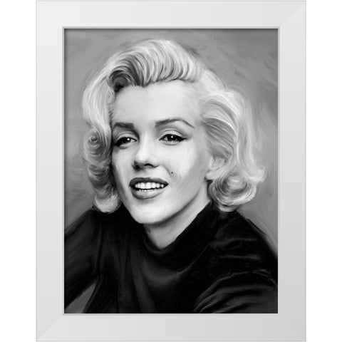 Smile White Modern Wood Framed Art Print by Michaels, Jerry