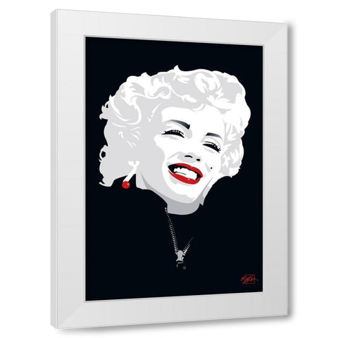 Miki Marilyn White Modern Wood Framed Art Print by Miki